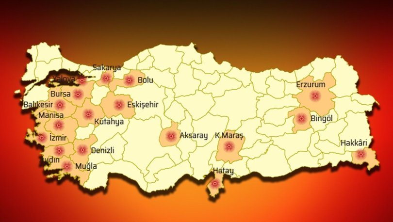 İşte Türkiye gerçeği: 18 KENT FAY HATTININ ÜSTÜNDE!